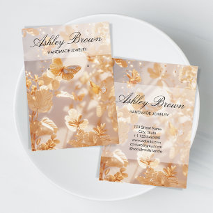 Gold Butterfly Handmade Schmuck Earring Display Visitenkarte