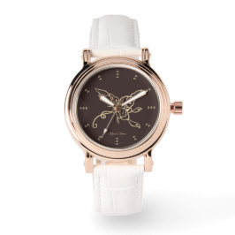 Gold Butterfly Luxus Watch Armbanduhr