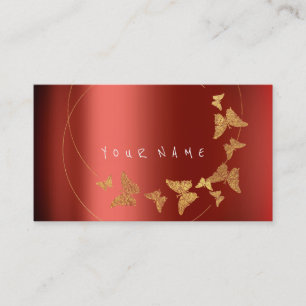 Gold Butterfly Red Influencer BLOGGER WRITER Visitenkarte