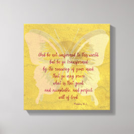 Gold Butterfly Shadow mit KJV Bible Verse Leinwanddruck