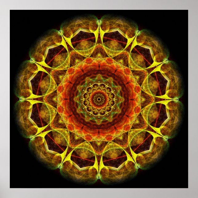 Gold Button Mandala Poster (Vorne)