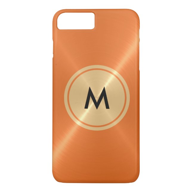 Gold Button und Orange Edelstahlmetall Case-Mate iPhone Hülle (Rückseite)