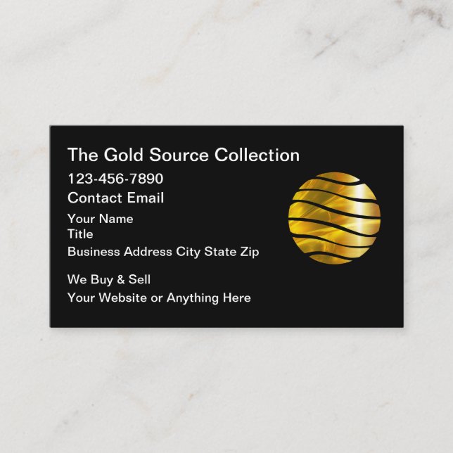 Gold Buying And Selling Source Business Cards Visitenkarte (Vorderseite)