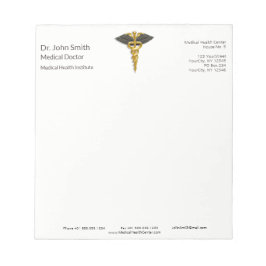 Gold Caduceus Black Wings Elegante Klasse Medical Notizblock