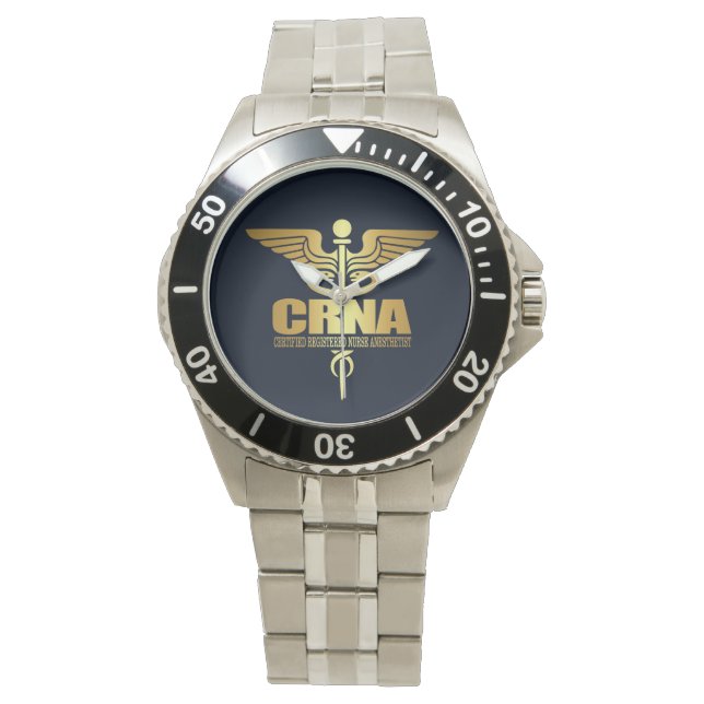 Gold Caduceus (CRNA) Armbanduhr (Vorderseite)