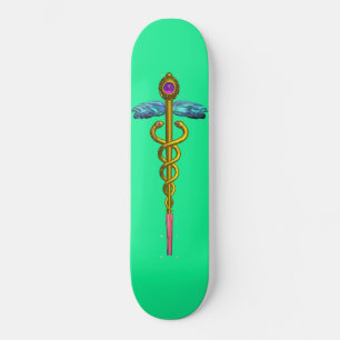 GOLD CADUCEUS, grün Skateboard