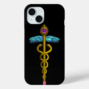 GOLD CADUCEUS MEDIZINISCHE SYMBOL, schwarz Case-Mate iPhone Hülle