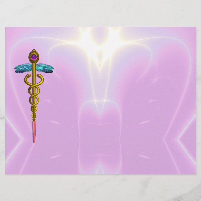 GOLD CADUCEUS MEDIZINISCHES SYMBOL (Vorderseite)