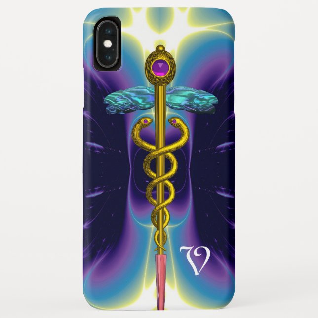 GOLD CADUCEUS MONOGRAM Case-Mate iPhone HÜLLE (Rückseite)
