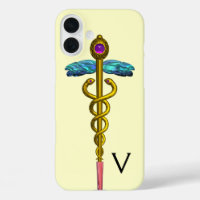 GOLD CADUCEUS MONOGRAM, weiß