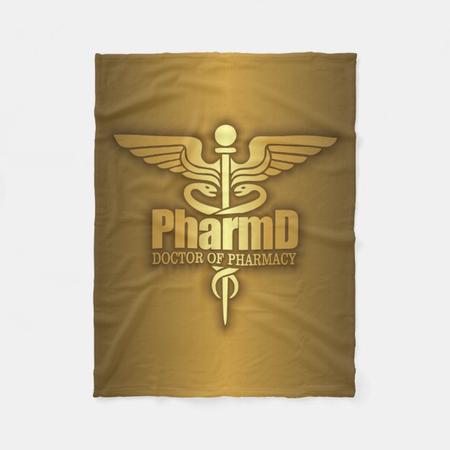 Gold Caduceus (PharmD) Fleecedecke (Vorderseite)