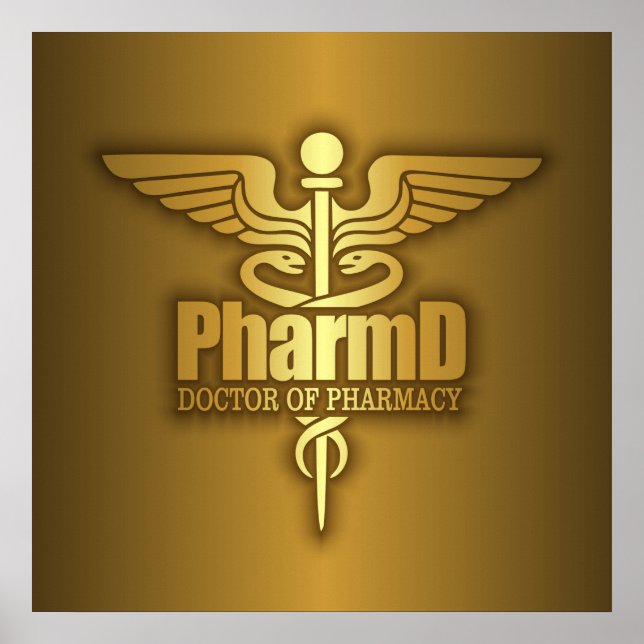 Gold Caduceus (PharmD) Poster (Vorne)