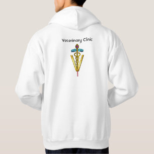 GOLD CADUCEUS VETERINÄRSYMBOL, Fuchsia Pink Waves Hoodie
