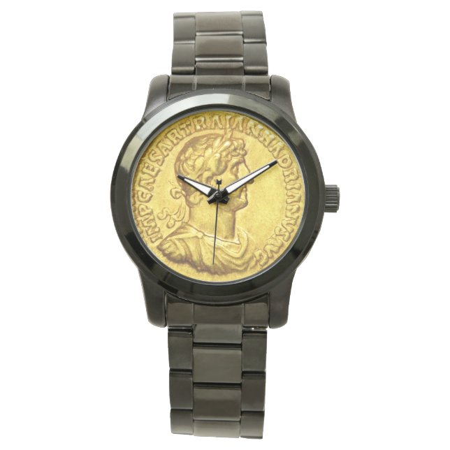 Gold Caesar Antiquires Münzwahl Armbanduhr (Vorderseite)