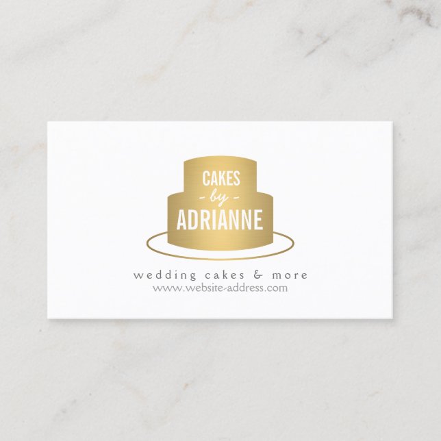 Gold Cake Logo I für Bäckerei, Café, Koch Visitenkarte (Vorderseite)