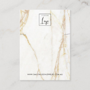 GOLD CALACATTA MARBLE NECKLACE BRACELET DISPLAY VISITENKARTE