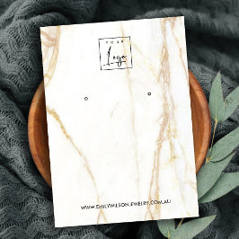 GOLD CALACATTA MARBLE STUD EARRING DISPLAY KARTE