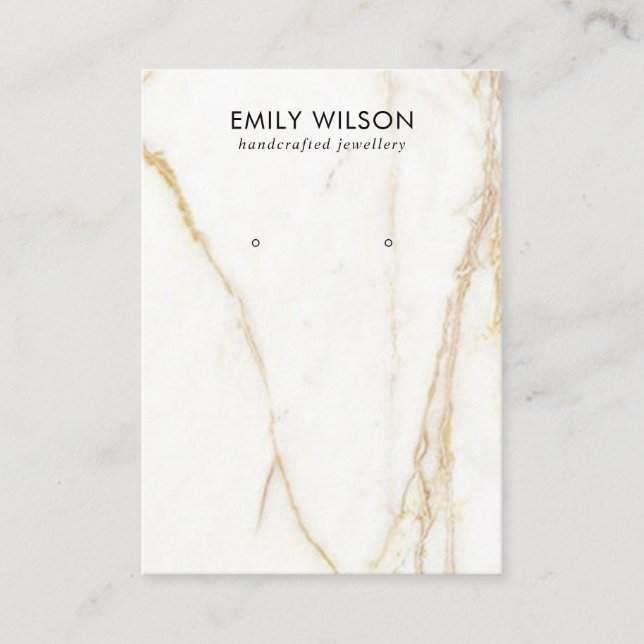 GOLD CALACATTA MARBLE TEXTURE STUD EARRING ANZEIGE VISITENKARTE (Vorderseite)