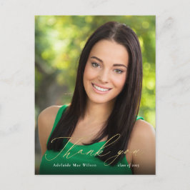 Gold Calligraphy Foto Abschluss Vielen Dank Postkarte