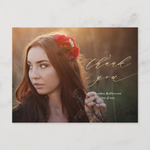 Gold Calligraphy Script Foto Abschluss Vielen Dank Postkarte