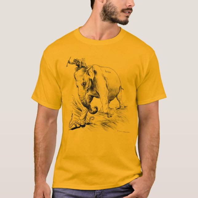 Gold Calvin Coolidge T-Shirt (Vorderseite)