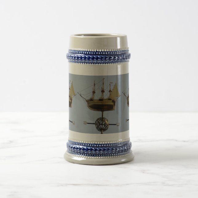 Gold Calyon Compass Rose Gray/Blue 22 oz Stein Bierglas (Mittel)