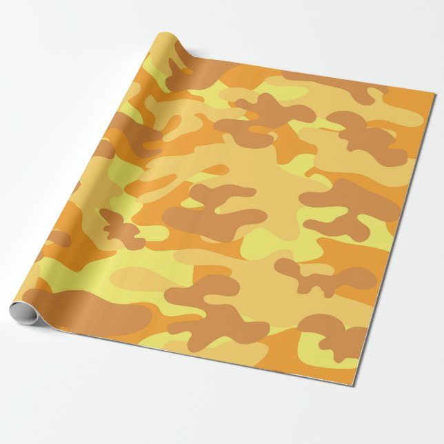 Gold Camouflage Geschenkpapier (Ungerollt)