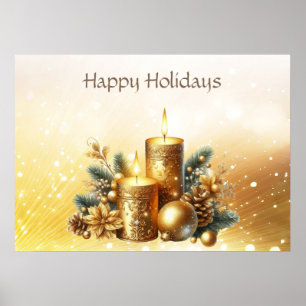 Gold Candles Weihnachtsgebäck Poster