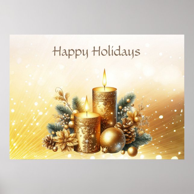 Gold Candles Weihnachtsgebäck Poster (Vorne)