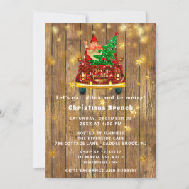 Gold Car Frohe Weihnachts-Brunch Abendessen SantaR Einladung