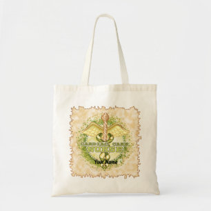 Gold Cardiac Care Krankenschwester Caduceus Tragetasche