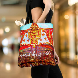 Gold Carousel Face Fotografy Spread the Sparkle Tasche