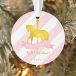 Gold Carousel Horse Baby's First Christmas Ornament<br><div class="desc">Adorable personalisierte Foto-Ornament zu feiern,  die ersten Weihnachten Ihres Babys.</div>