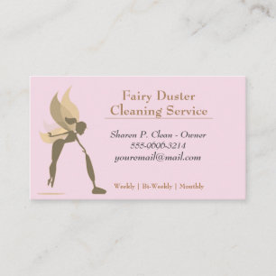 Gold Cartoon Fairy Girl House Reinigungsservice Visitenkarte