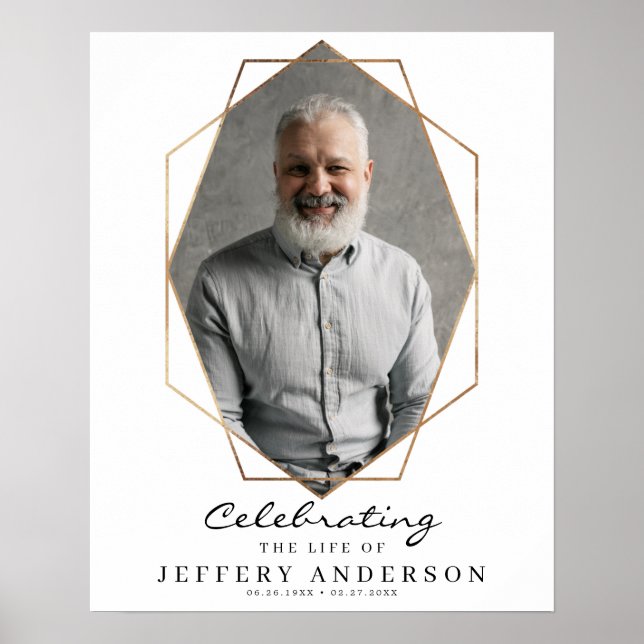 Gold Celebration of Life Affiche de bienvenue funé (Devant)