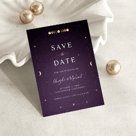 Gold Celestial Moon Lila Galaxy Universe Cosmic Save The Date