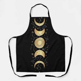 Gold Celestial Sonne & Mondphasen – Mystischer Zod Schürze