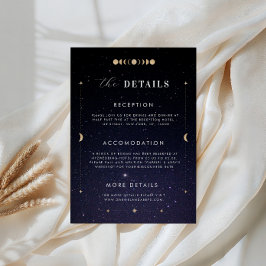 Gold Celestial Starry Moon Details Hochzeitskarte Einladung