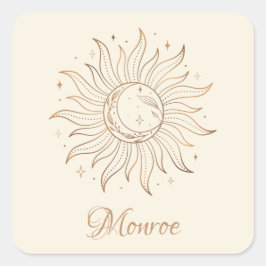 Gold Celestial Sun & Moon auf der Aufkleber für de