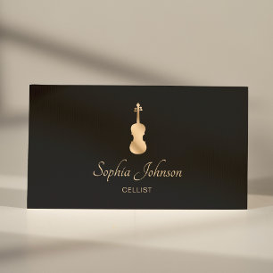 Gold Cello Elegantes Skript Visitenkarte