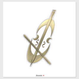Gold Cello Violin Sticker
