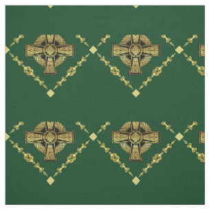 Gold Celtic Cross/geflochtener Knoten Design Tuch Stoff