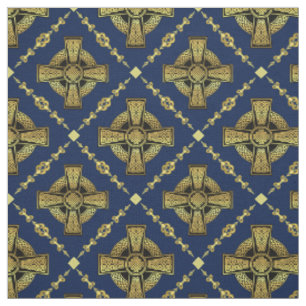 Gold Celtic Cross/geflochtener Knoten Design Tuch Stoff