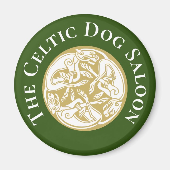 Gold Celtic Dog Trio Custom Magnet (Vorne)
