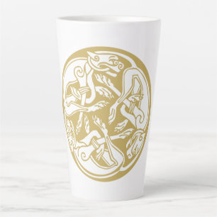 Gold Celtic Dog Trio Milchtasse