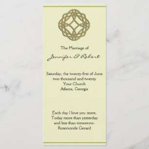 Gold Celtic Eternity Knot Wedding Programm