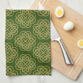 Gold Celtic Kleeblatt Muster Geschirrtuch