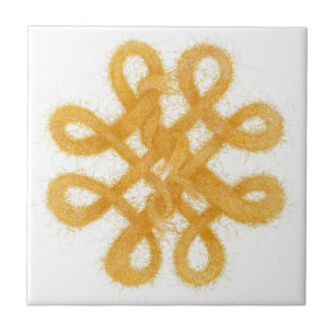 GOLD CELTIC KNOT 4,25" Square Keramik Tile Fliese