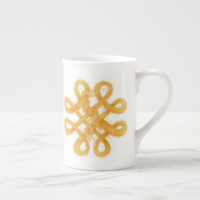 GOLD CELTIC KNOT Bone China Tasse (Rechts)