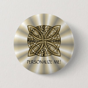 Gold Celtic Knot Original Artistic Design Button